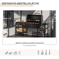 Cenador de Jardín doméstico para Exterior con cubierta de barbacoa resistente a Los Rayos UV, Estructura de Maple y Ganchos, poliéster, beige, 215x150x220 cm - details 2