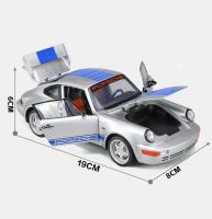 Coche De Juguete Porsche 964 Carrera RS De 1:24 Con Sonido Y Luz Vehículo De Metal Para Niños Regalo Con Retroceso Pull Back - details 2