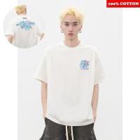 Camiseta Estilo Americano Con Impresión De Letras Para Hombre Verano 100% Algodón Manga Corta Suéter Casual Y2k Top De Moda Ropa Masculina - details 6