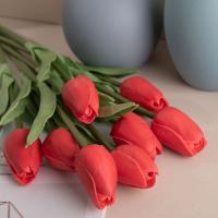 3pcs/set Flores De Seda Artificiales Tulipes Colores Vibrantes Duraderas PU Simulación Para Decoración De Sala De Estar Bouquet DIY - details 9