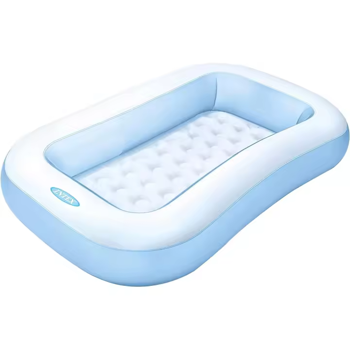 INTEX 57403 Piscina hinchable rectangular 166 x 100 x 25cm - 90 Litros, Color Azul - 1