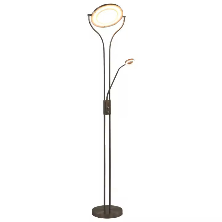 vidaXL Lámpara de pie regulable plateado 18 W 180 cm - 1