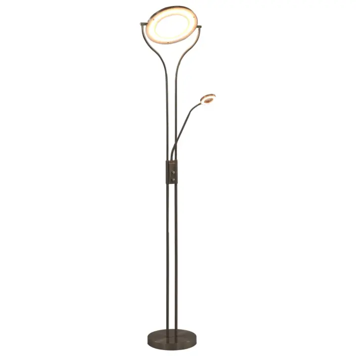vidaXL Lámpara de pie regulable plateado 18 W 180 cm - 1