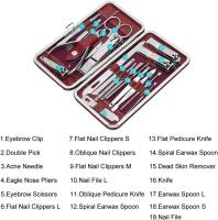 Kit Estuche Manicura ANGREK Kit de cortaúñas, juego de cortaúñas de manicura y pedicura de 19 piezas, kit de herramientas de extracción de acero inoxidable(Vino rojo), Nuevo - details 4