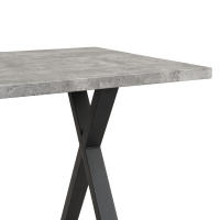 Minimalista moderna Mesa de comedor rectangular: piernas cruzadas de Hierro, aspecto de Hormigón Negro | Dimensiones 140x80x76cm - details 3
