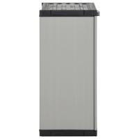 vidaXL Armario para desechos de jardín PP gris y negro 68x40x85 cm - details 2