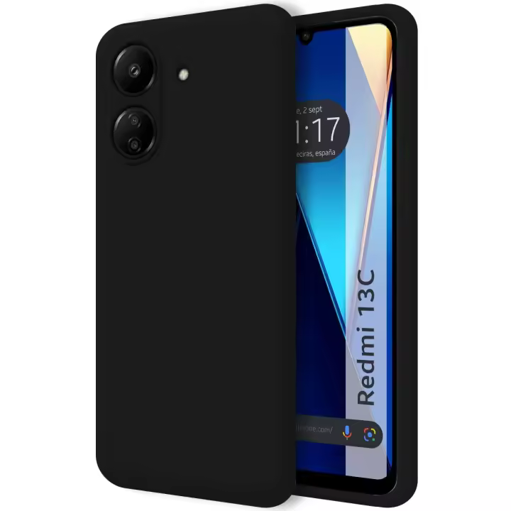 Funda Silicona Líquida Ultra Suave para Xiaomi Redmi 13C color Negra - 1