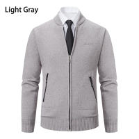 Chaqueta De Punto Para Hombre 2023 Cuello Erguido Gruesa Y Cálida Cardigan Suéter Casual Abierta Por Cremallera Manga Larga - details 19
