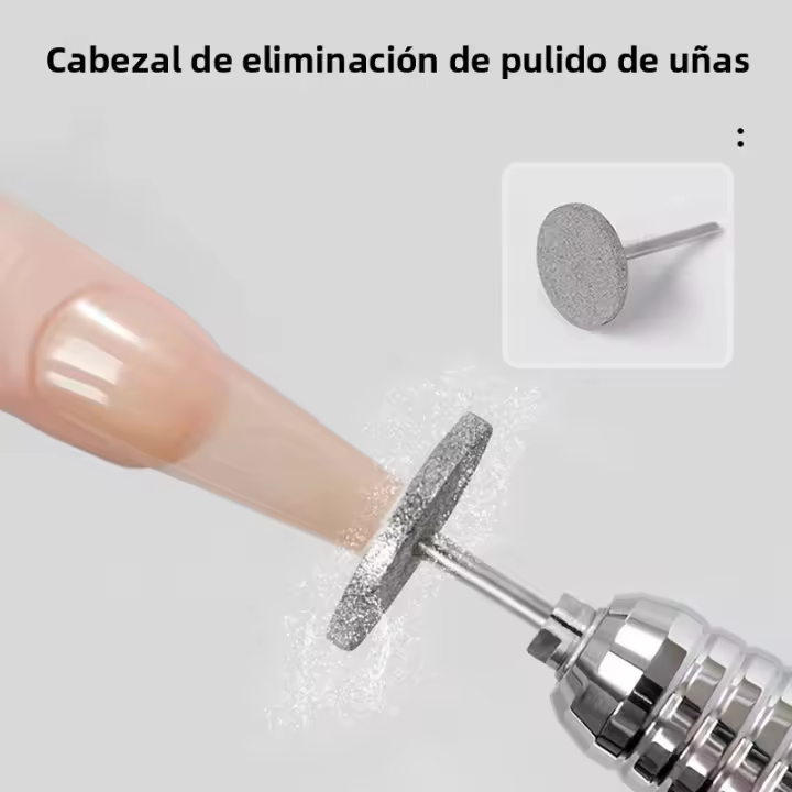 Cabezal De Pulido De Uñas Eléctrico Herramientas De Manicura Portátil Polidor De Uñas Eliminador De Piel Muerta Acero Inoxidable - 1