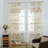 Cortinas De Tulle Florales Tulipán Para Sala De Estar Cocina Dormitorio Verde Transparente Tratamiento De Ventanas Panel De Cortina - details 9
