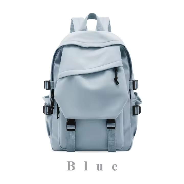 Mochila De Hombro Para Niños Y Niñas En Nylon Color Sólido Mochila Escolar Coreana Deportiva Y De Viaje Para Adolescentes Y Adultos Con Capa De Computadora - 1