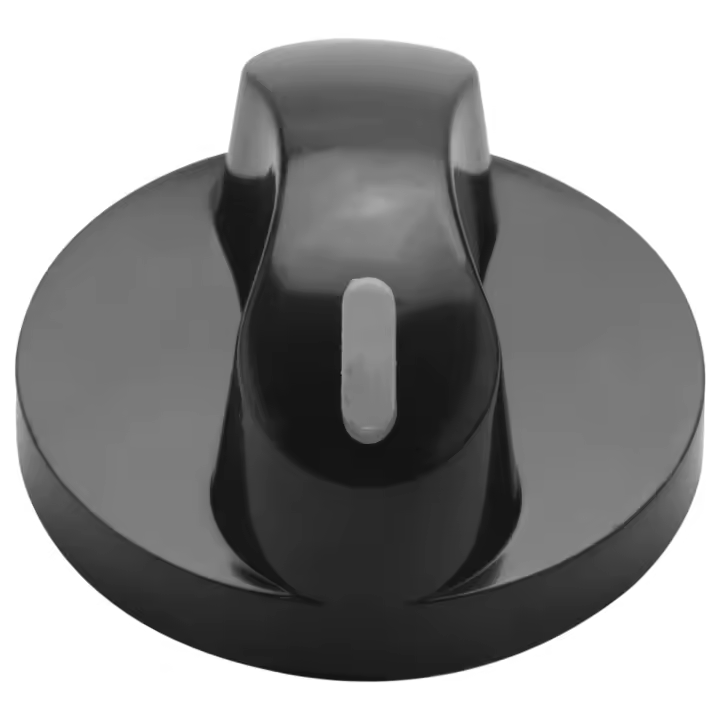Pomo giratorio de plástico para cocina, estufa de gas, horno, control, negro - 1