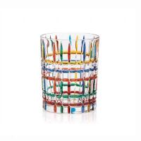 Vaso de whisky de vidrio de color pintado a mano, copa de vino de cristal de color confeti arcoíris romántico, adecuado para regalos para novias, bares en casa, bodas - details 7