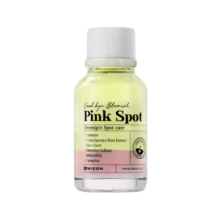 Mizon - GOOD BYE BLEMISH PINK SPOT - Tratamiento nocturno para el cuidado de los granitos localizados con ingredientes que alivian y calman el enrojecimiento de la piel. - 19ml - 1
