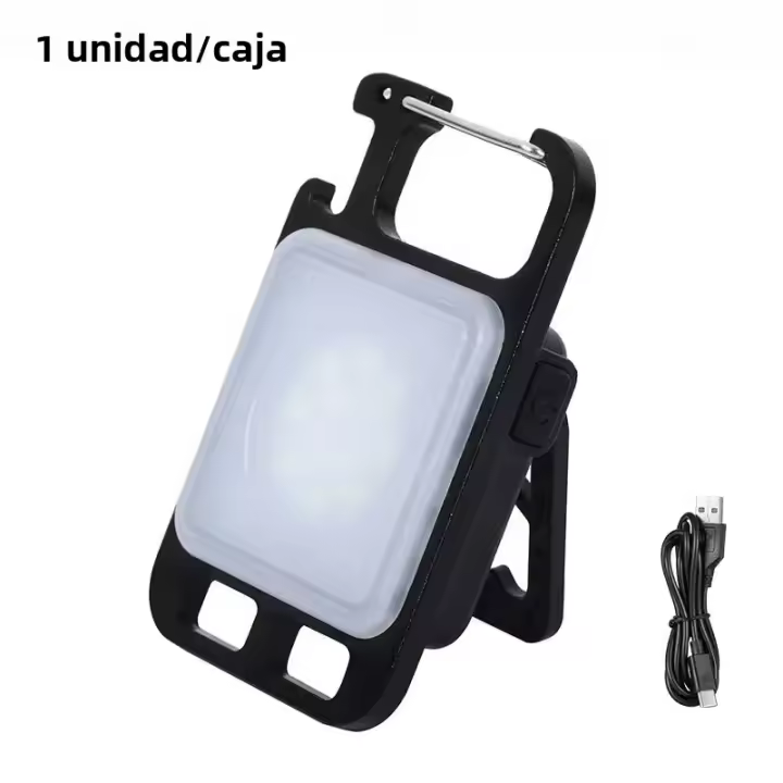 Linterna Mini LED Recargable COB Portátil Para Camping Y Exteriores Linterna De Trabajo Pequeña Con Abrazadera De Botella - 1
