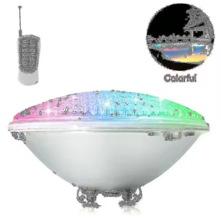 Iluminación llevada de la piscina, luz de la piscina de 18W Par56 Rgb. Proyector subacuático con la iluminación teledirigida de la piscina, 12V lámpara impermeable de la piscina de la CA/DC Ip68 - 1