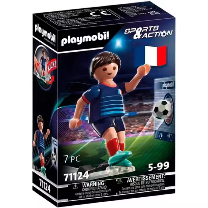 Jugador de fútbol Francia Playmobil (71124) figura de futbolista francés con función de disparo Sports Action - 1