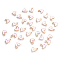 iYOE 30pcs Charms De Corazón Enamel Colorido 8.5x9mm Pendantes Para Joyería DIY Hebillas Pulseras Collares Manualidades - details 8
