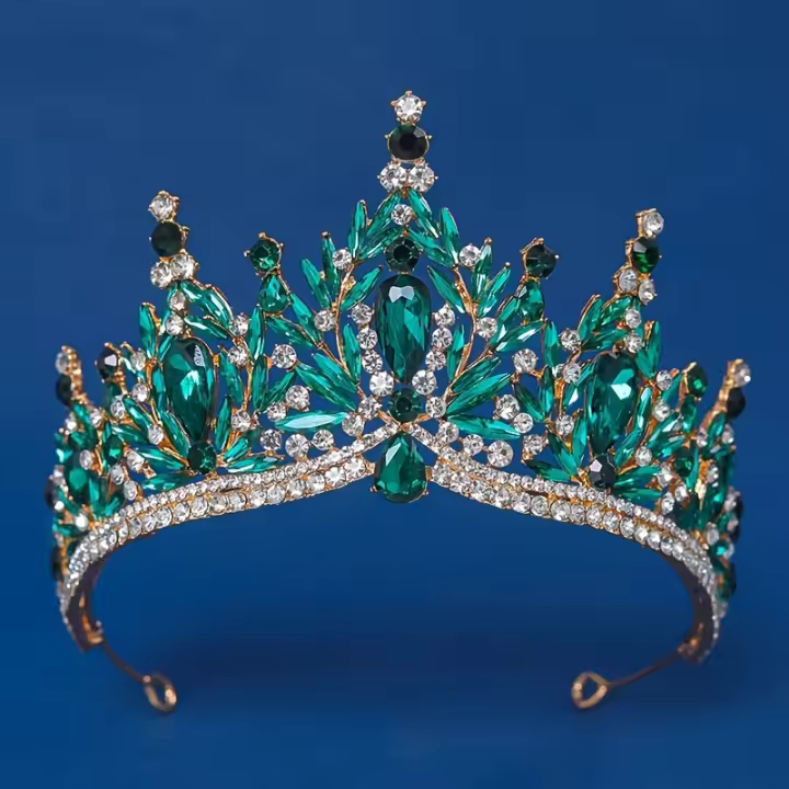 Diadema De Princesa Y Reina Para Boda 1 Pieza Accesorio De Cabello De Luxo Con Rhinestones Decoración De Fiesta Moda - 1