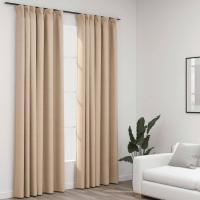 vidaXL Cortinas Opacas con Ganchos 2 Piezas 140x225 cm Ventana Anillas Color Azul,  Gris,  Negro y mas - details 6