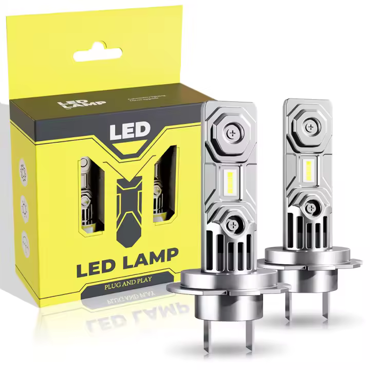 Mov-Bombilla LED H7 mejorada para faro de motocicleta de coche, 300% brillo 6000K bombilla halógena de repuesto y kit de xenón-1:1 mini LED H7 haz alto/bajo, DC12V (2 bombillas) - 1