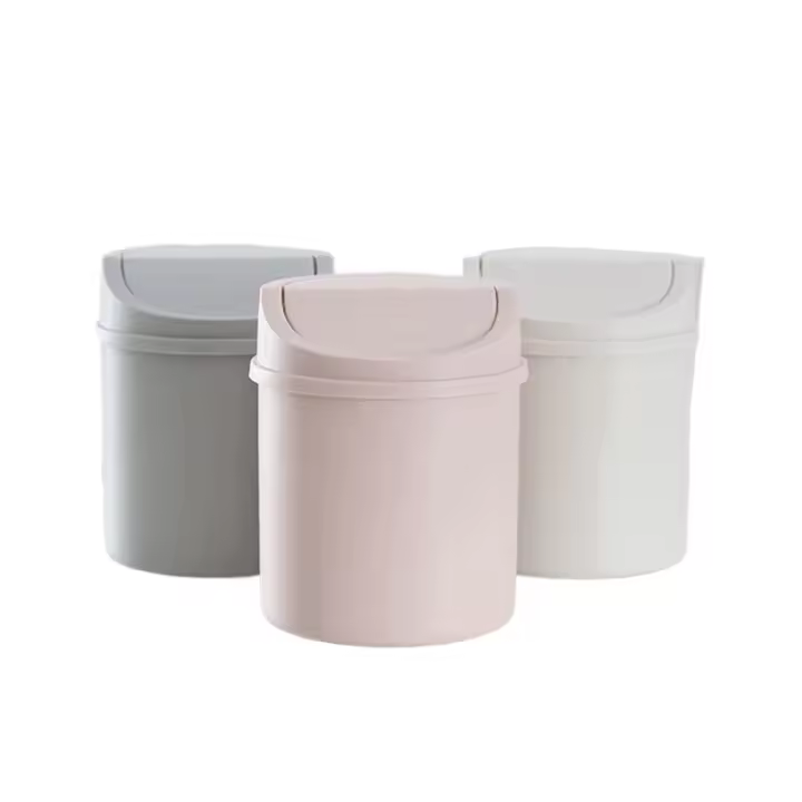 Mini Papelera De Escritorio Pequeña Cubeta De Basura Con Tapa Para Dormitorio Almacenamiento De Espacio Limpia Casa Y Oficina - 1