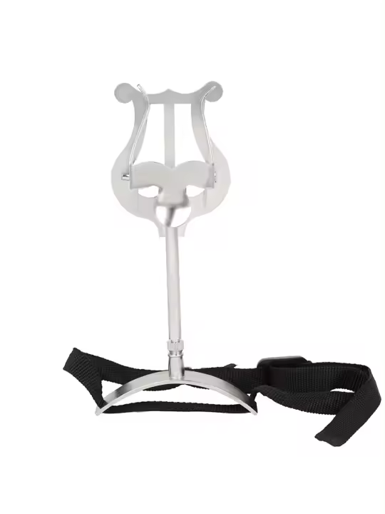 Soporte De Música Para Ténor Horn Portátil Plata Metálico Accesorios Para Instrumentos De Viento Hierro Soldadura Color Plata - 1