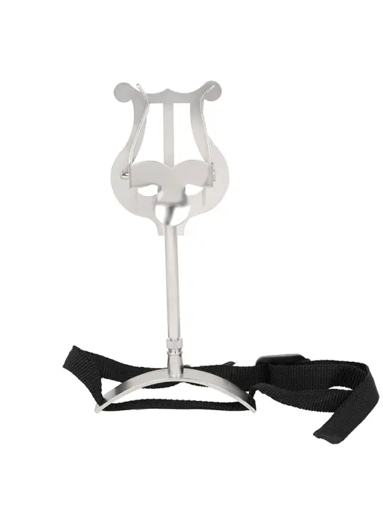 Soporte De Música Para Ténor Horn Portátil Plata Metálico Accesorios Para Instrumentos De Viento Hierro Soldadura Color Plata - 1