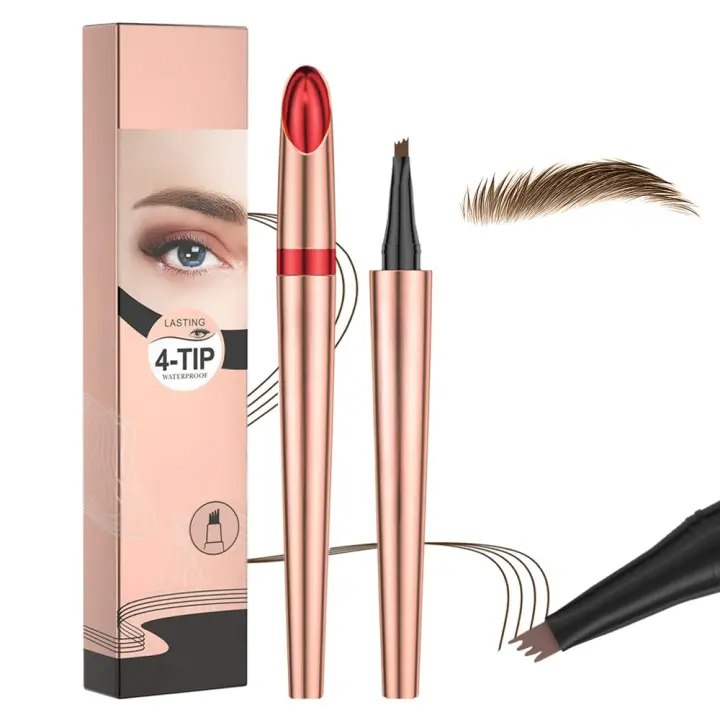 Lápiz de cejas microblading (2024), resistente al agua, con punta micro-tenedor, maquillaje natural de larga duración, trazo fino, que dura todo el día (marrón oscuro) - 1