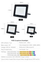 Spotlight Inteligente RGB MARPOU LED 220V Con Control De Voz Y Luz Ajustable De 30W 50W 100W Iluminación Exterior Tuya - details 10