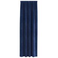 Cortinas Blackout de vidaXL con cinta superior 2 piezas de terciopelo azul oscuro - details 2
