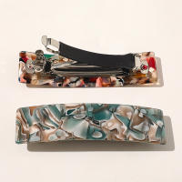 Pins De Pelo De Moda Clips Leopardo Y Marmol Texturizado Geométrico Para Mujer Accesorios De Cabello Barretas Decorativas - details 4