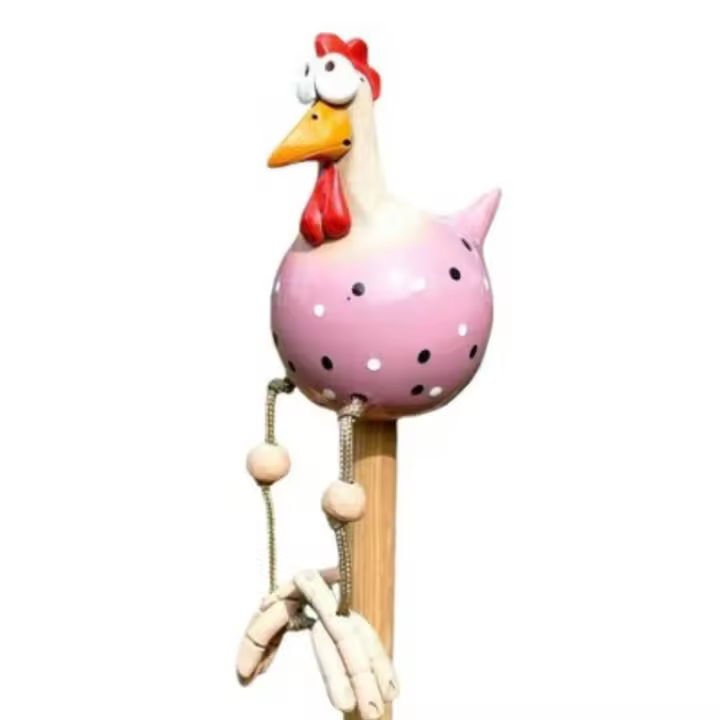 Decorative Hen Garden, Funny Garden Statues Outdoor Garden Decoration Funny Resin Chicken Garden Decoration Hen Shape Animal Figurine Sculptures [Gray] - 1
