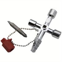 Juego De Herramientas De Llave 4 En 1 Plata Para Elevadores Y Control De Cabina Con Destornillador Triangular Y Cuadrangular Para Valvulas - details 0