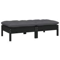 vidaXL Sofá de jardín de 2 plazas madera maciza pino con cojines Marrón y gris, Natural y crema, Blanco Conjunto Terraza Muebles Jardín Exterior Juego de Muebles de jardín Mueble Jardín Exterior Muebles de Salon Exterior - details 2