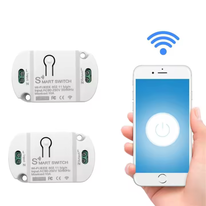 Tuya WiFi, interruptor inteligente WiFi, interruptor inteligente DIY de 10 A compatible con Alexa, Google Home (paquete de 2) - 1