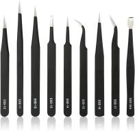 Juego De Pinzas Antiestáticas ESD 10Pc Acero Inoxidable De 1.5mm Para Reparación De Electrónica Soldering Artesanía Joyería - details 2