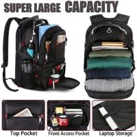 1 x Mochila de viaje de gran capacidad con puerto de carga USB - Amplia bolsa de senderismo con capacidad para una computadora portátil de 17 pulgadas, equipo deportivo y elementos esenciales diarios - Durable, impermeable y de diseño ergonómico - details 2
