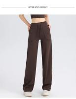 Pantalones De Yoga Para Mujer De Cintura Alta Flared Respirables De Talla Grande Con Bolsillos Para Gimnasio Y Danza - details 4