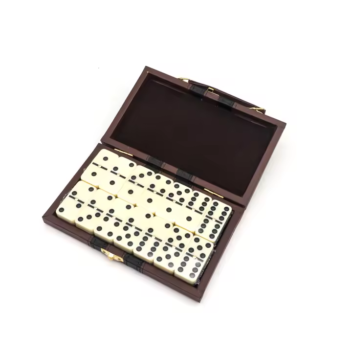 Various Dominó Doble6,9, 12, Caja Metálica y Piel,Juego de Mesa Clásico para Niños y Adultos - 1