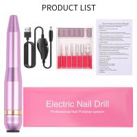Kit De Lima de uñas profesional Eléctrica compacta para uñas acrílicas, uñas de gel, herramientas de Pulido de manicura y pedicura (Rosa estándar) - details 3
