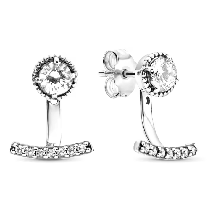 Pandora 290743CZ Pendientes de Elegancia esquelética Plata de ley - 1