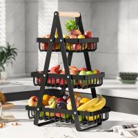 Cesta De Frutas De Tres Niveles Para Encimera Organizador De Cocina Almacenamiento Y Sala De Comedor Material Duradero - details 0