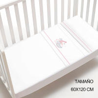 Juego de Sábanas 100 % Algodón para Cuna 60 X 120 CM ( Bajera + encimera + Funda de Almohada ) Fafricado en España - details 4