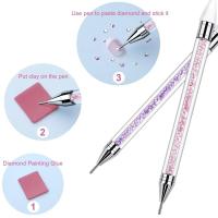 1Pc Art White Dual-head Wax Pen Con Adornos De Diamante Y Herramienta Para Colocar Cuentas De Cristal En Manicura - details 14