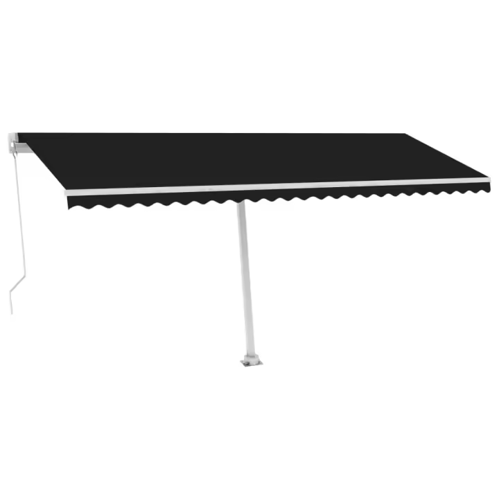 vidaXL Toldo retráctil manual con LED gris antracita 500x350 cm - 1