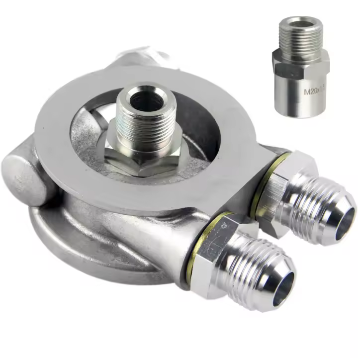 Adaptador De Filtro De Placa De Ensamblaje De Aceite De Aluminio AN8 AN10 Para Turbo Termostato Envío De Aceite Universal - 1