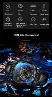 Reloj De Pulsera Para Hombre GLENAW Lujo Diseño De Esqueleto Resistente Al Agua Con Correa De Cuero Acero Inoxidable Movimiento Automático Reloj Hombre - details 3