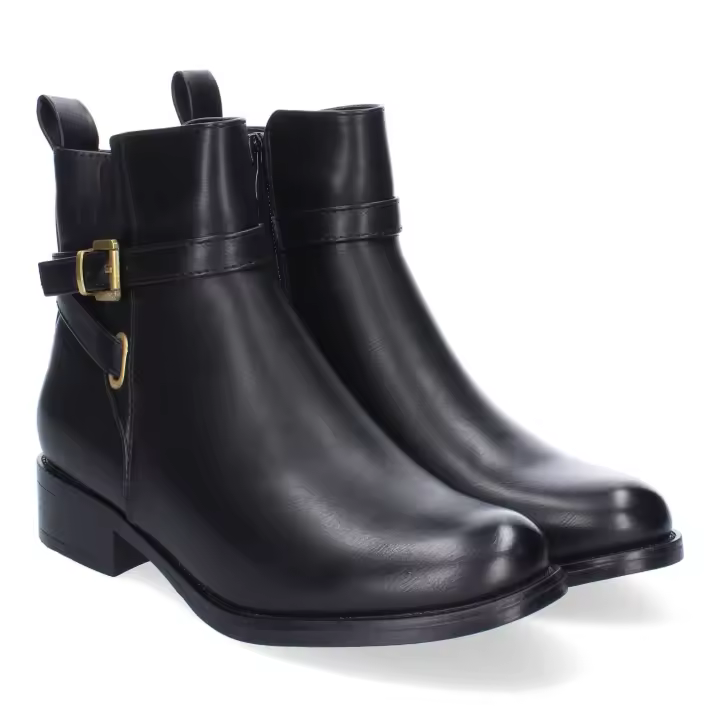 PuntoSalao Botines tacón bajo elegantes cómodos para mujer color negro TF8910 - 1