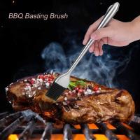 Cepillo de aceite de barbacoa resistente al calor de silicona cepillo de pastelería herramienta de asado con mango de acero inoxidable para hornear, 30cm - details 2
